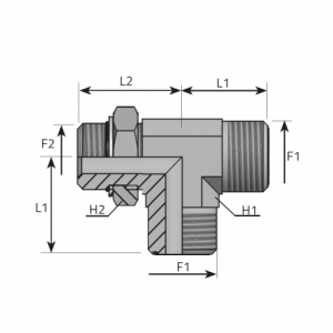 Run Tee male ORFS – male UNF with O-ring. (TMO..MOU..B)